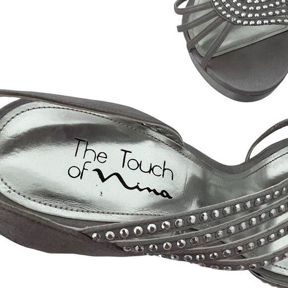 Touch of Nina Sliver Sparkle Heeled Sandals - Picture 7 of 10